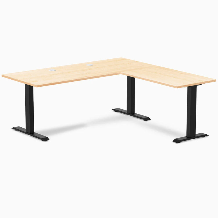 Bureau de bureau en forme de L en bois dur Desky Zero