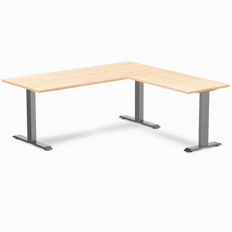 Bureau de bureau en forme de L en bois dur Desky Zero