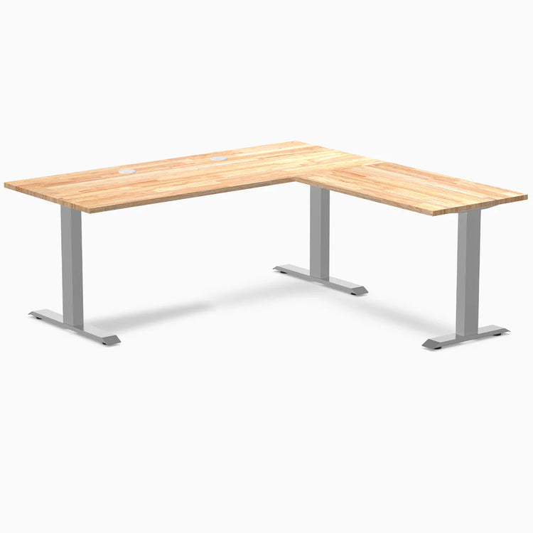 Bureau de bureau en forme de L en bois d'hévéa Desky Zero