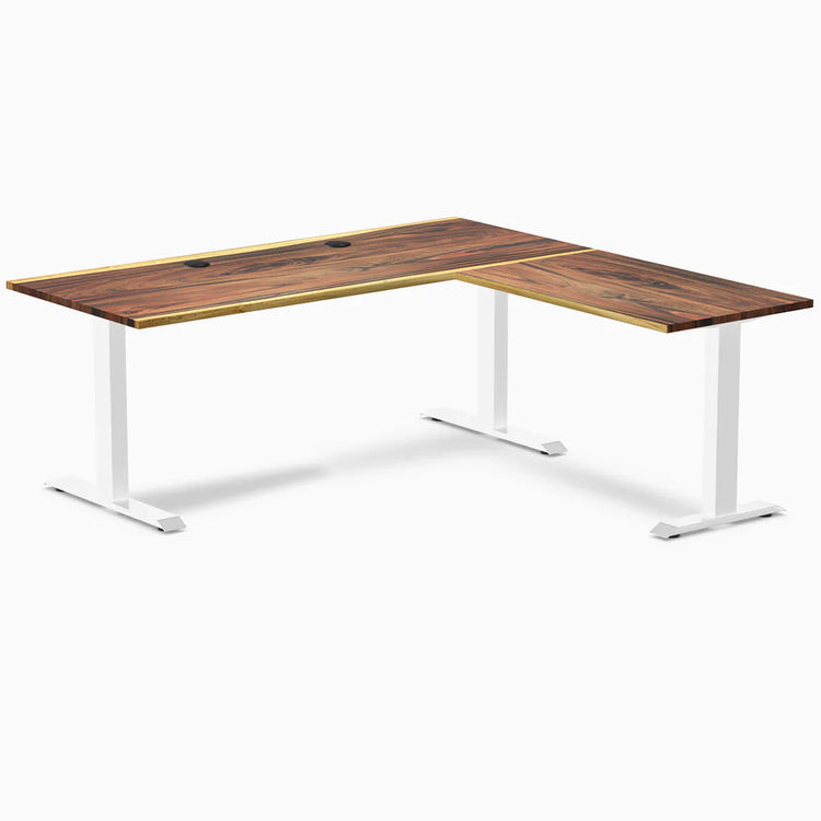 Bureau de bureau en forme de L en bois dur Desky Zero