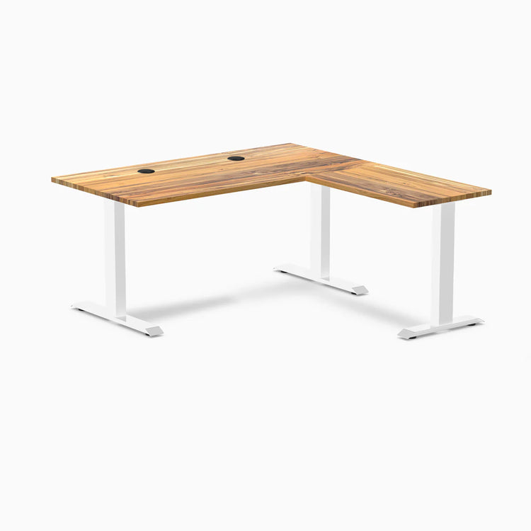 Bureau de bureau en forme de L en bois dur Desky Zero