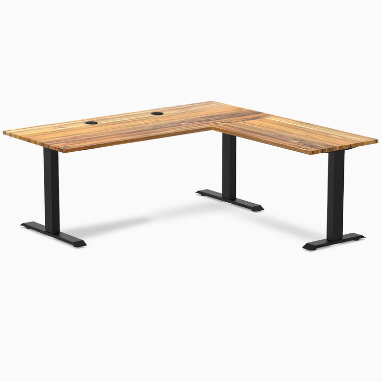 Bureau de bureau en forme de L en bois dur Desky Zero