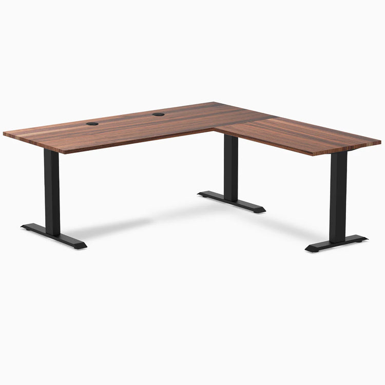 Bureau de bureau en forme de L en bois dur Desky Zero