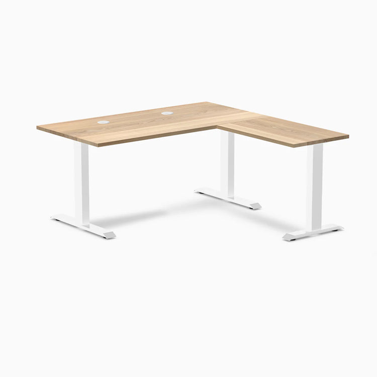 Bureau de bureau en forme de L en bois dur Desky Zero
