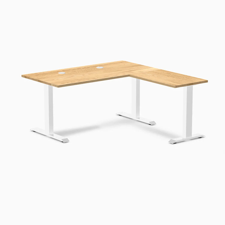 Bureau de bureau en forme de L en bois dur Desky Zero