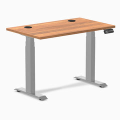 Desky Dual Mini Sit Stand Desk, Prime Oak desktop, Grey frame