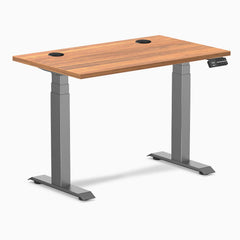 Desky Dual Mini Sit Stand Desk, Prime Oak desktop, Space Grey frame