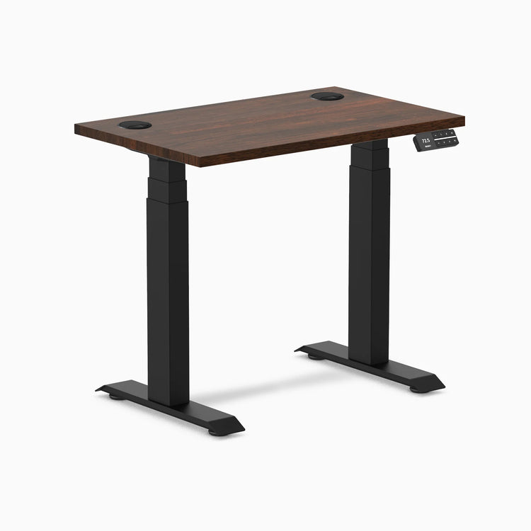 Desky Dual Mini Bureau assis-debout en bois d'hévéa