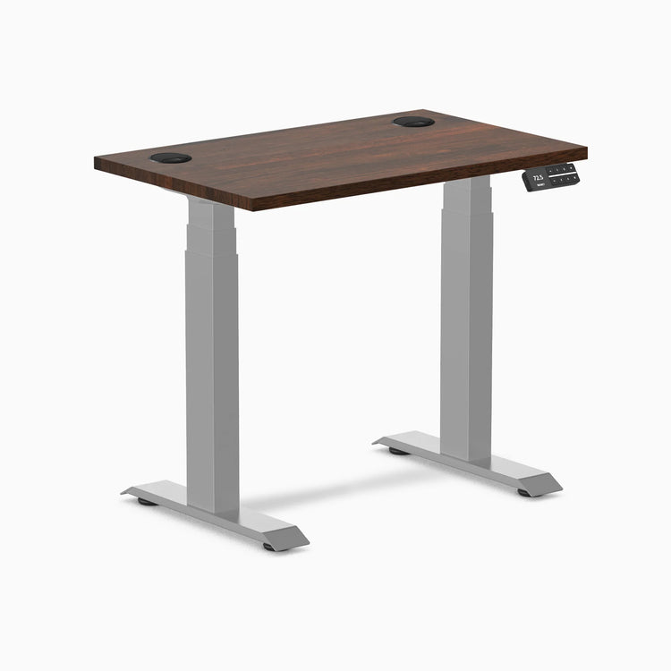 Desky Dual Mini Bureau assis-debout en bois d'hévéa