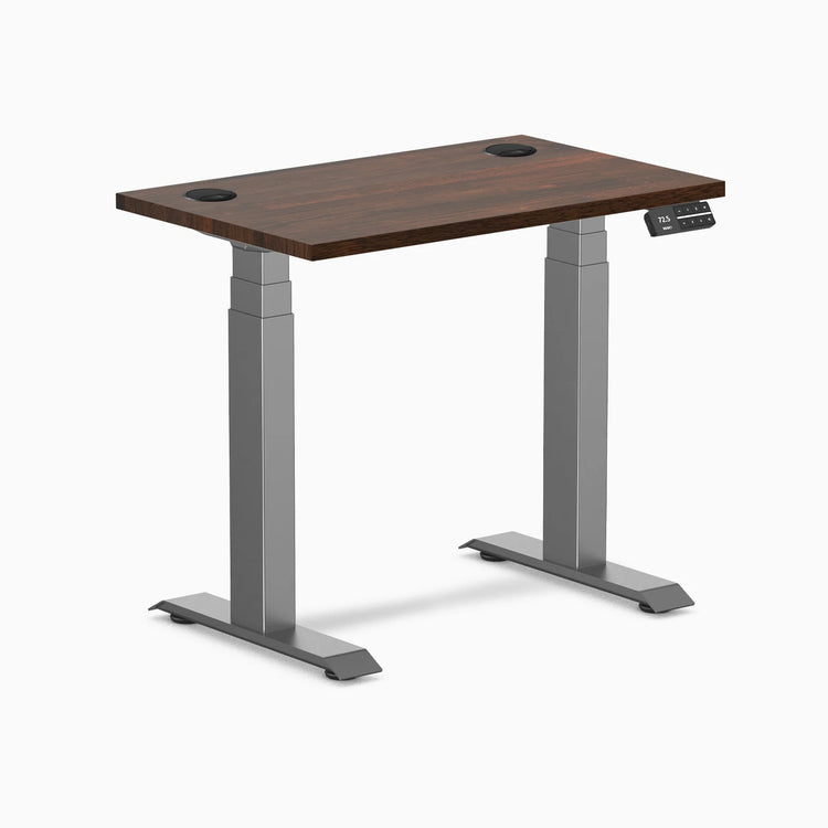 Desky Dual Mini Bureau assis-debout en bois d'hévéa