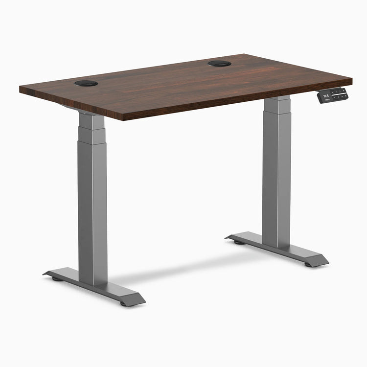 Desky Dual Mini Bureau assis-debout en bois d'hévéa