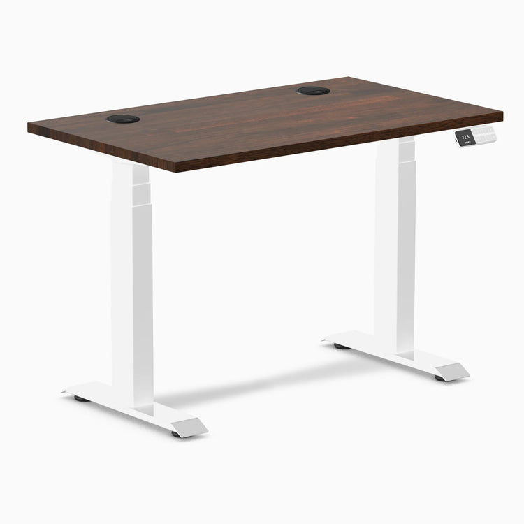 Desky Dual Mini Bureau assis-debout en bois d'hévéa