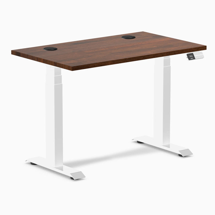 Desky Dual Mini Bureau assis-debout en bois d'hévéa