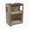 Light brown open mobile pedestal with jarrah legno shelf - Desky