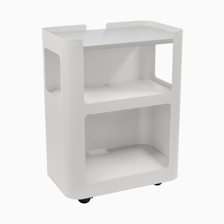 White open mobile pedestal with white shelf - Desky