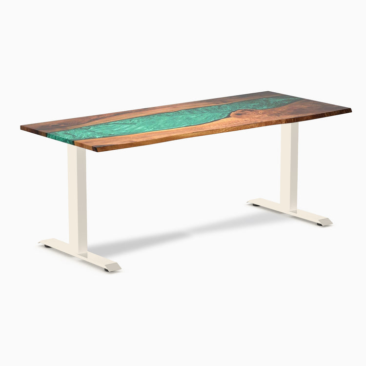 Bureau de bureau en bois dur en résine Desky