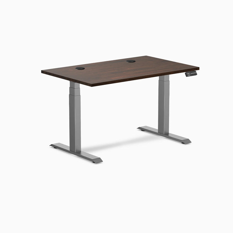 Bureau double assis-debout en bois d'hévéa Desky