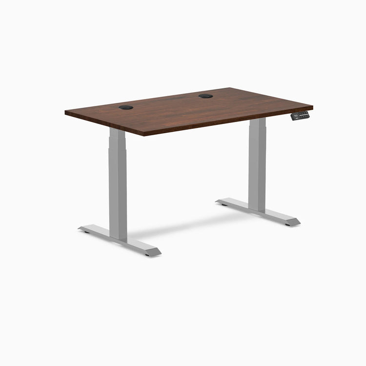 Bureau double assis-debout en bois d'hévéa Desky