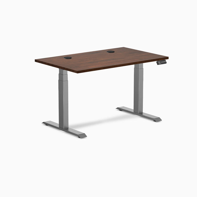 Bureau double assis-debout en bois d'hévéa Desky