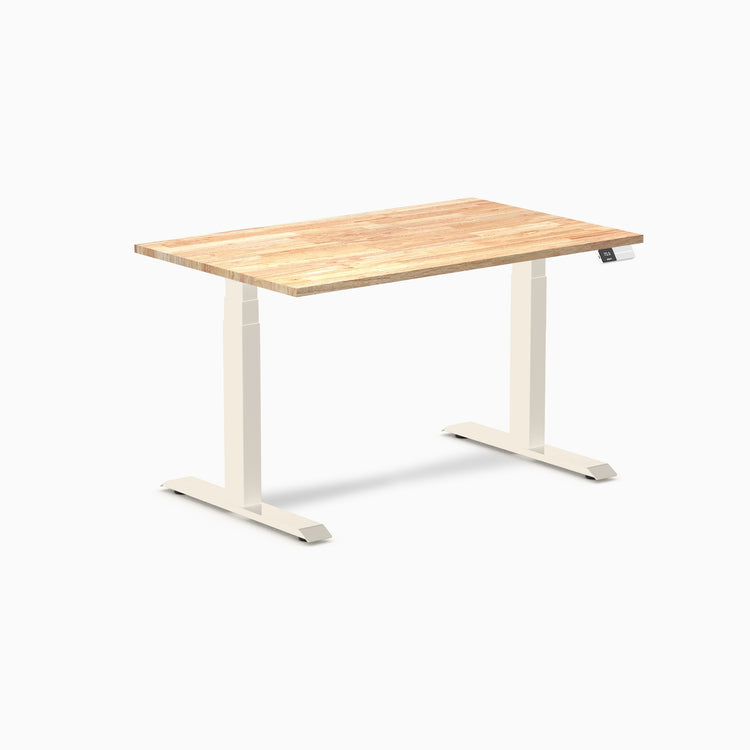 Bureau double assis-debout en bois d'hévéa Desky