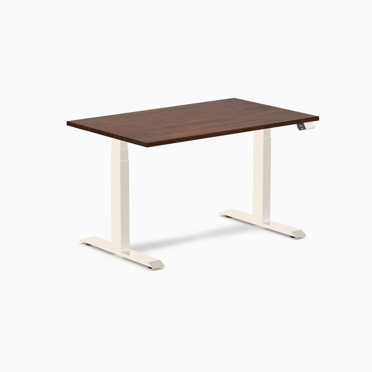 Bureau double assis-debout en bois d'hévéa Desky