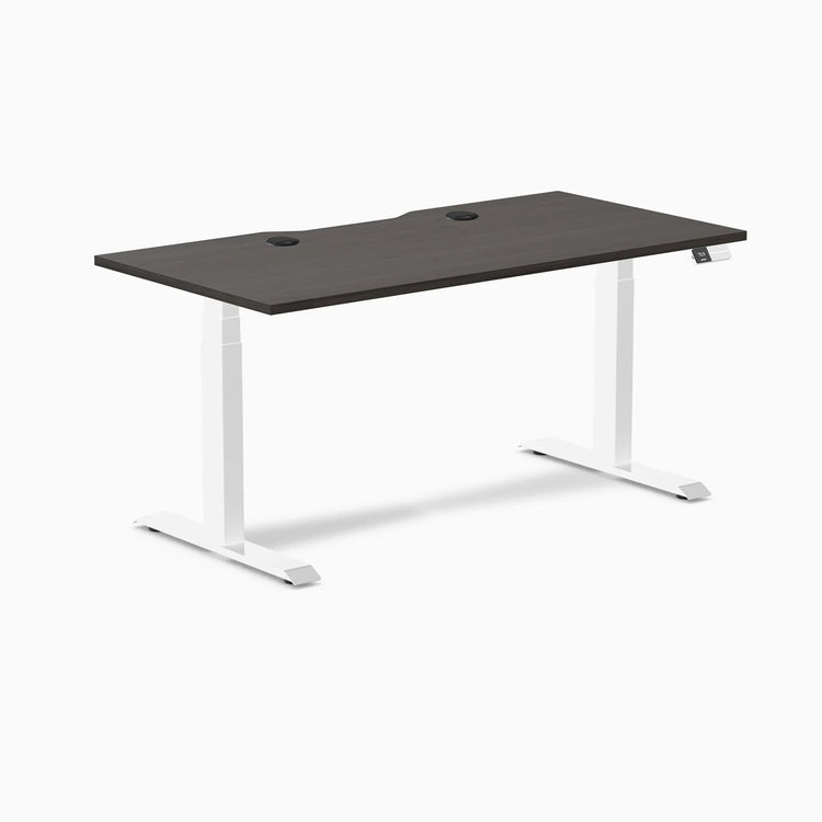 Desky Dual Scalloped Laminate Sit Stand Desk