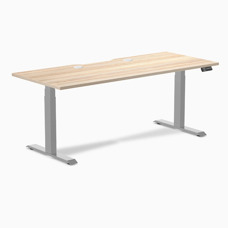 Desky Dual Scalloped Laminate Sit Stand Desk