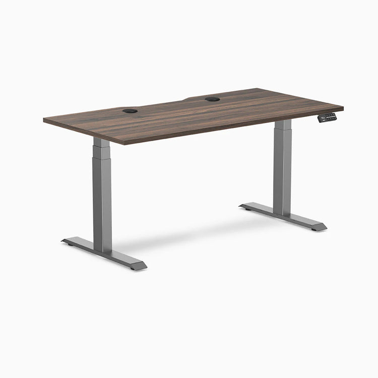 Desky Dual Scalloped Laminate Sit Stand Desk
