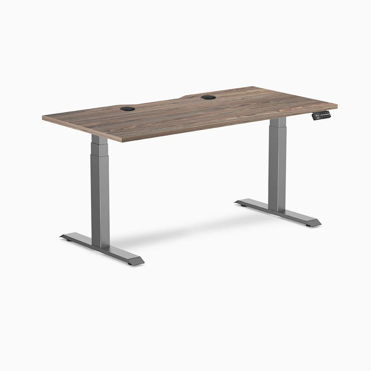 Desky Dual Scalloped Laminate Sit Stand Desk