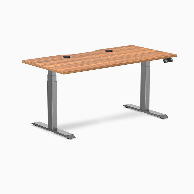 Desky Dual Scalloped Laminate Sit Stand Desk