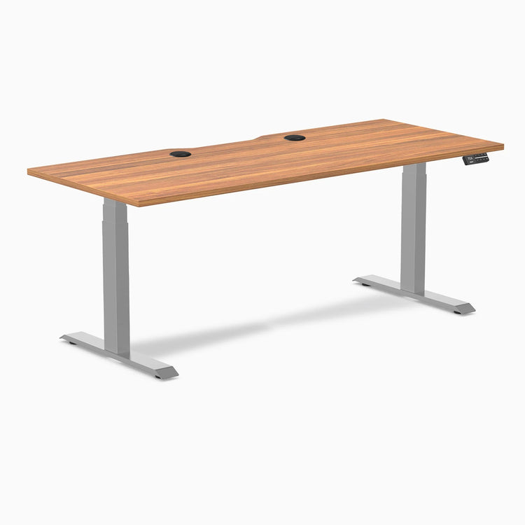 Desky Dual Scalloped Laminate Sit Stand Desk