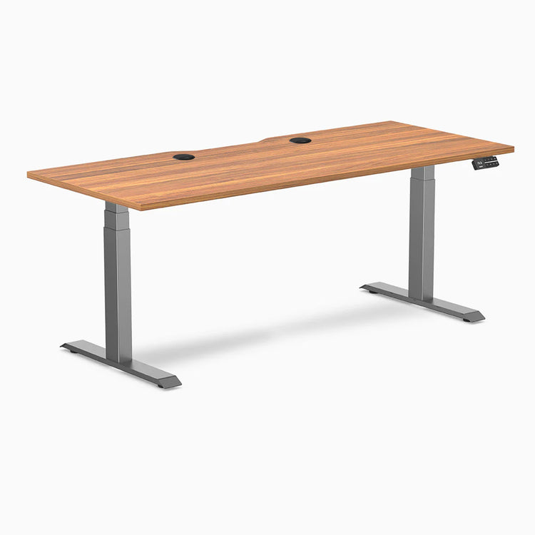 Desky Dual Scalloped Laminate Sit Stand Desk