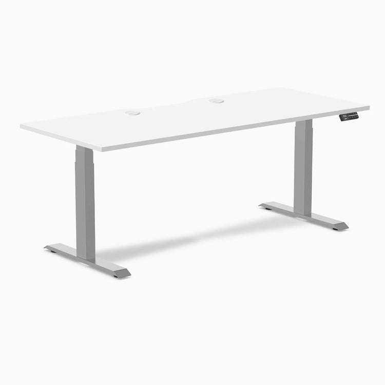 Desky Dual Scalloped Laminate Sit Stand Desk