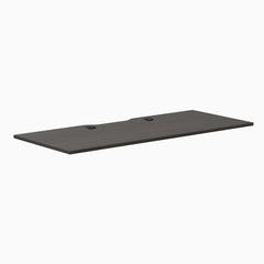 Desky Scalloped Laminate Desk Tops, Burnished Wood desktop