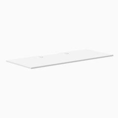 Desky Scalloped Laminate Desk Tops, White desktop