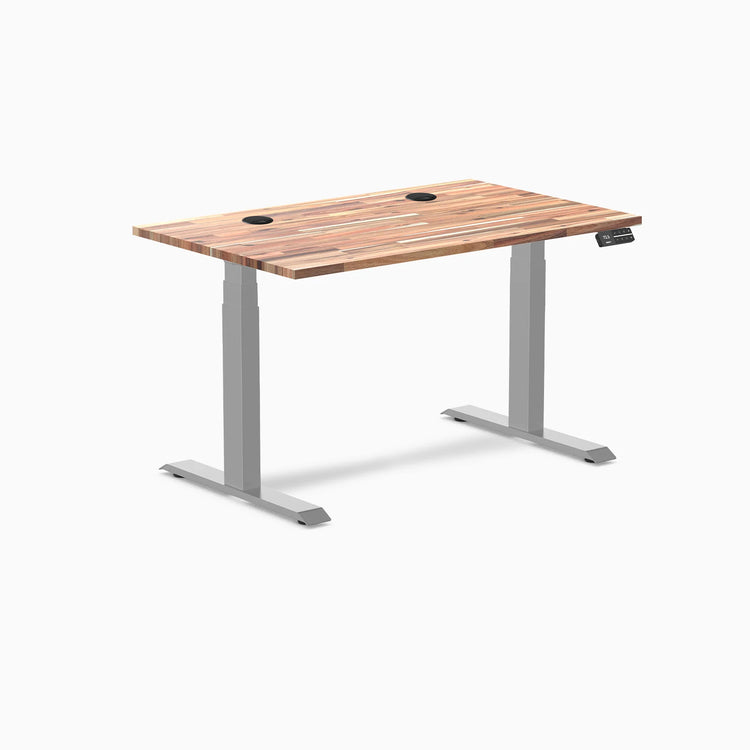 Bureau assis-debout double en bois tendre Desky