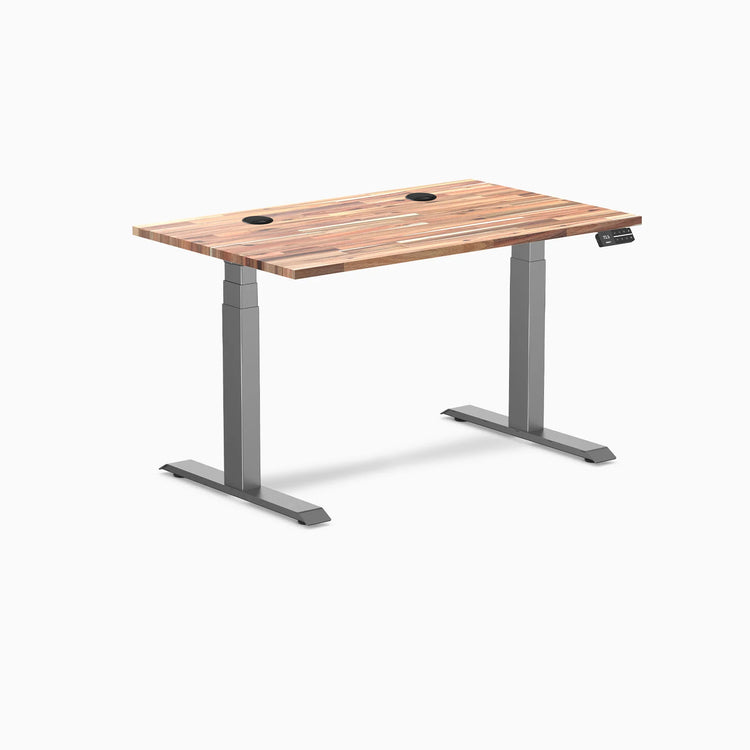 Bureau assis-debout double en bois tendre Desky