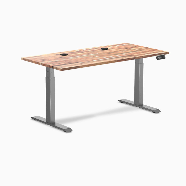 Bureau assis-debout double en bois tendre Desky