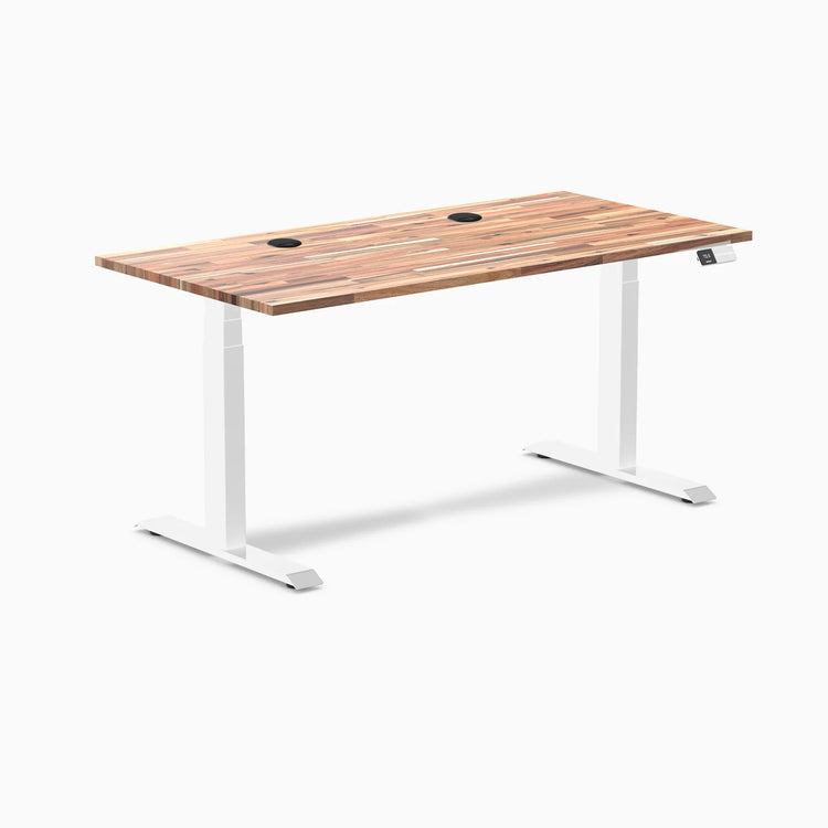 Bureau assis-debout double en bois tendre Desky