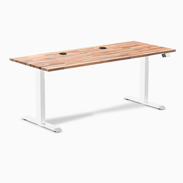 Bureau assis-debout double en bois tendre Desky