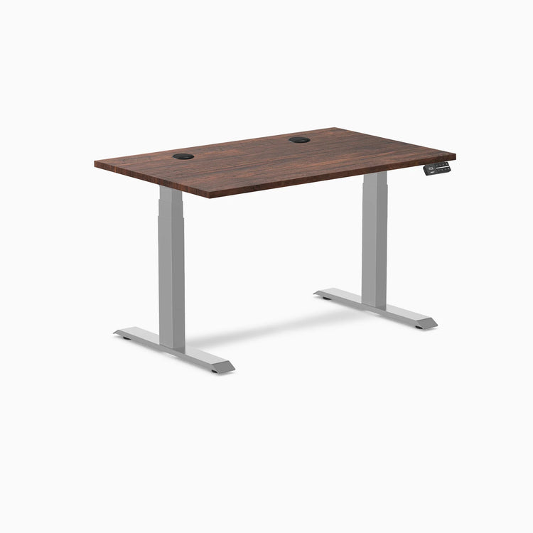 Bureau assis-debout double en bois tendre Desky