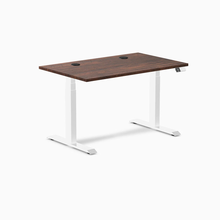 Bureau assis-debout double en bois tendre Desky
