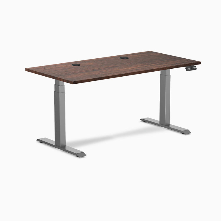 Bureau assis-debout double en bois tendre Desky