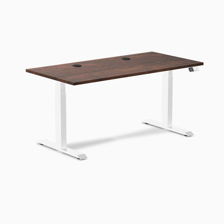 Bureau assis-debout double en bois tendre Desky