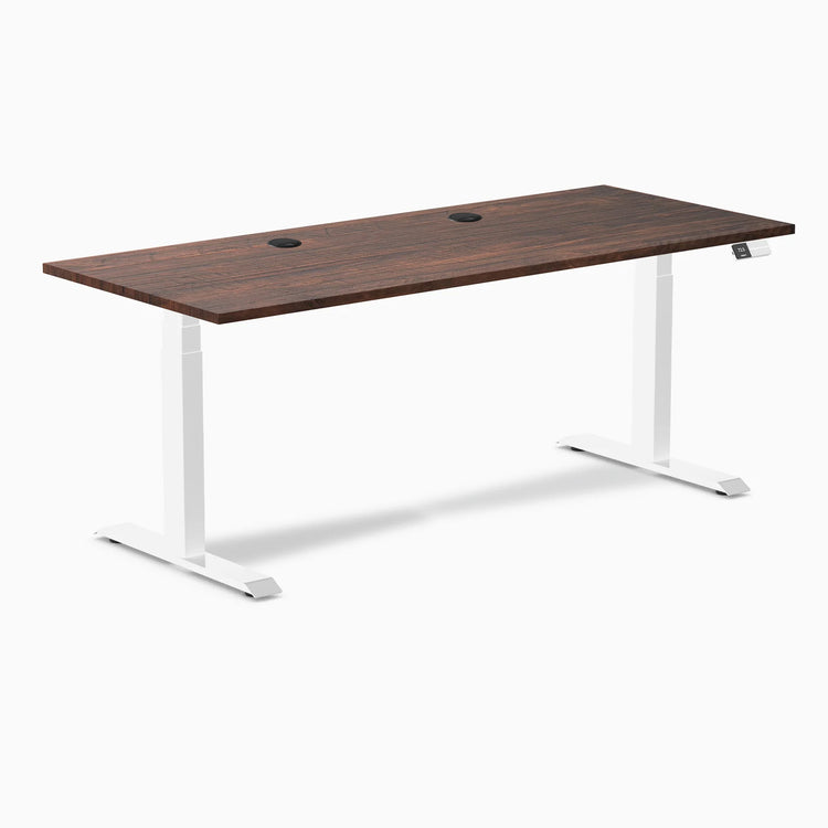 Bureau assis-debout double en bois tendre Desky