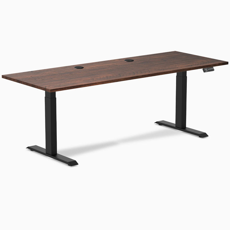 Bureau assis-debout double en bois tendre Desky