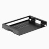 Black slim under desk steel shelf 