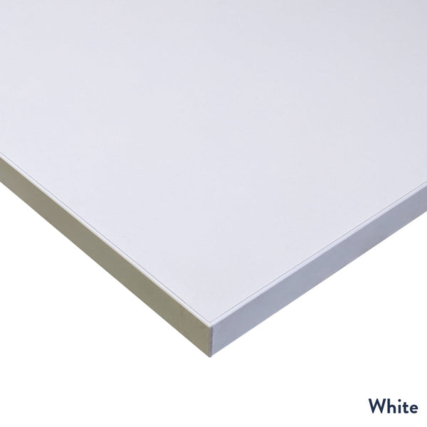 White melamine desktop corner