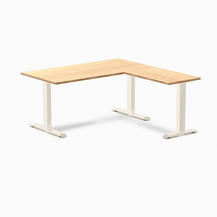 Bureau de bureau en forme de L en bambou Desky Zero