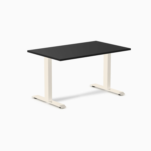 Desky Zero Laminate Office Desk, Black desktop, Wheat frame